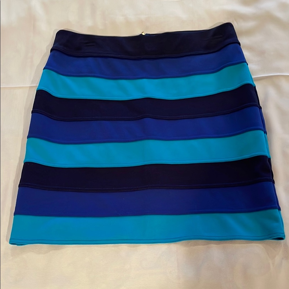 EUC Lilly Pulitzer Striped Blue and Navy Women's Skirt Size L